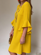 Robe Femme Fluide Manches Volantées Coupe Ample Élégante