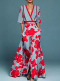Robe Longue Imprimée Femme Coupe Fluide Taille Marquée Tissu Léger Usage Quotidien