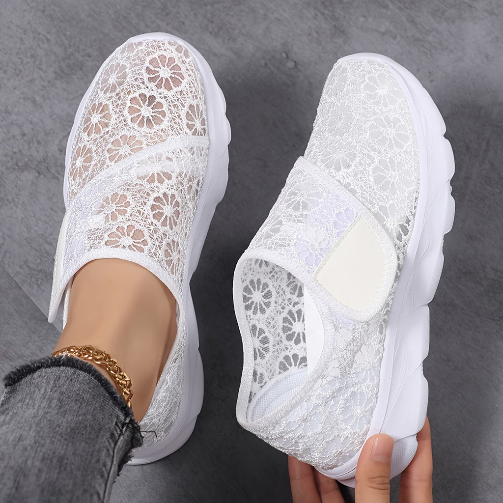 Baskets Confort en Dentelle Florale Respirante