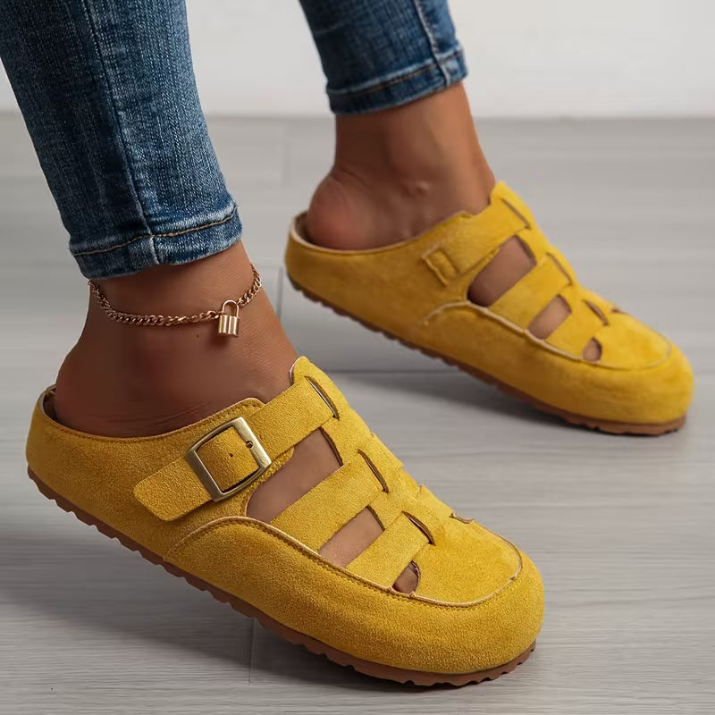 Mules Sabots Fermés en Daim — Confort Ergonomique
