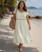 Sormane — Robe Texturée Manches Courtes Longueur Genou