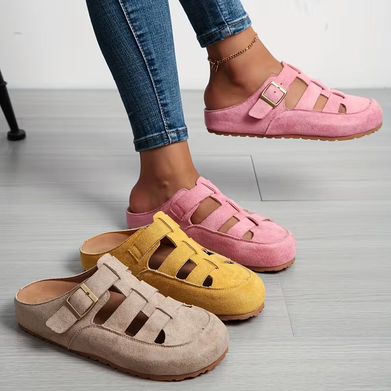 Mules Sabots Fermés en Daim — Confort Ergonomique