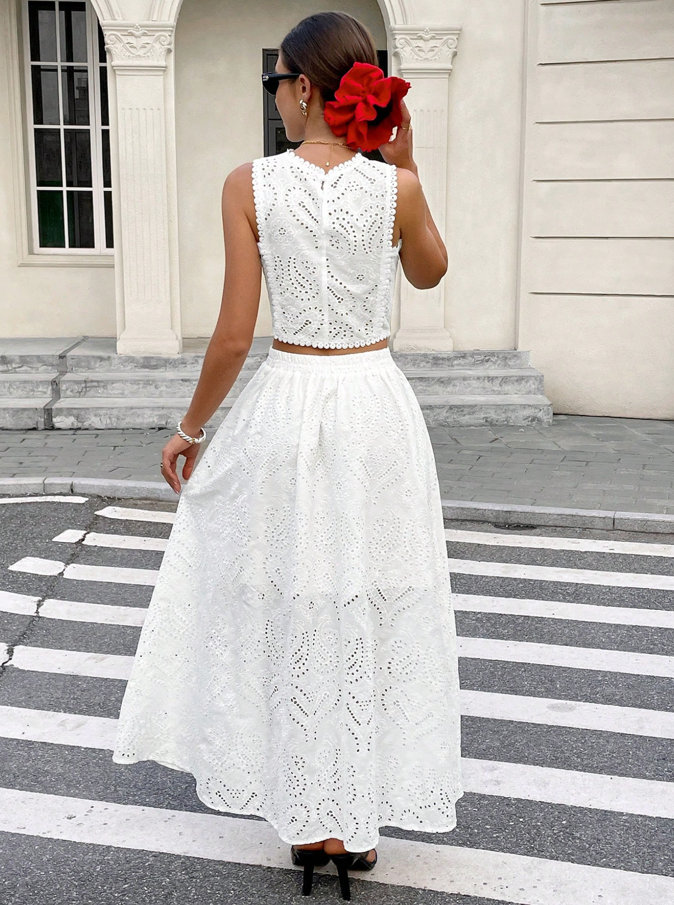 Ensemble Broderie Anglaise Blanc