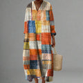 Robe Femme Motif Géométrique Coupe Ample Tissu Léger Usage Quotidien