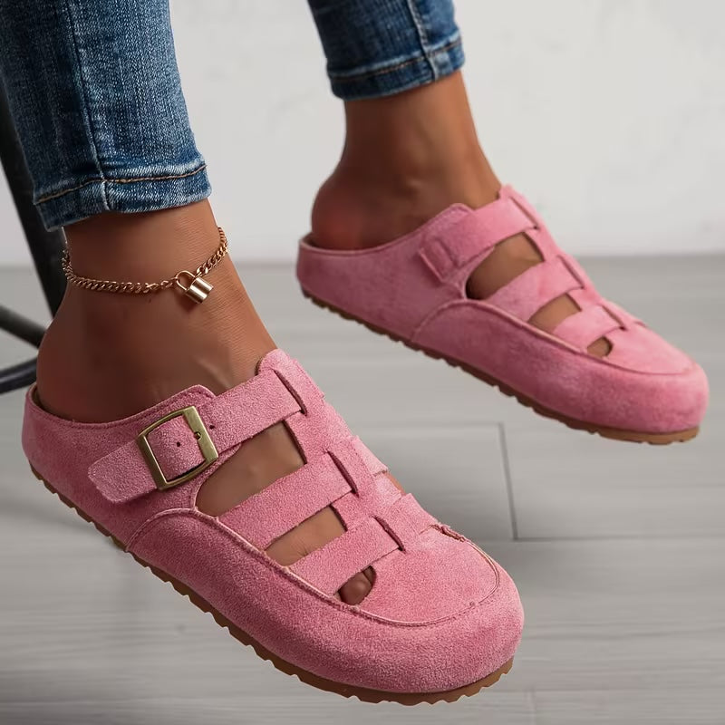 Mules Sabots Fermés en Daim — Confort Ergonomique