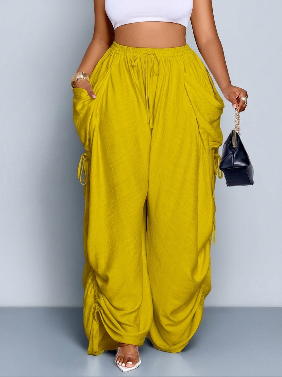Le Pantalon Palazzo Jaune Moutarde