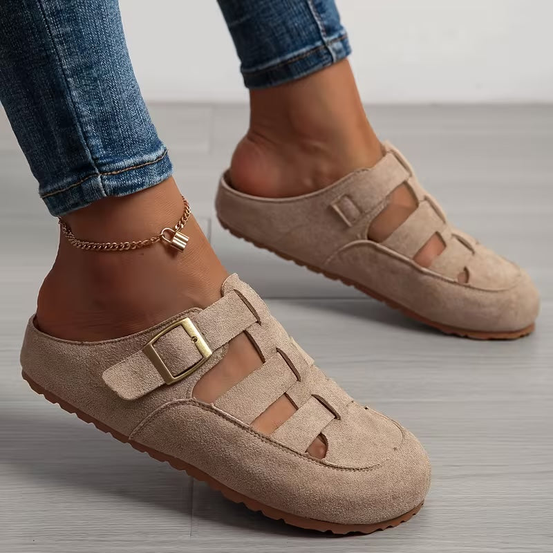 Mules Sabots Fermés en Daim — Confort Ergonomique