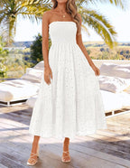 Robe Bustier Broderie Anglaise Blanc