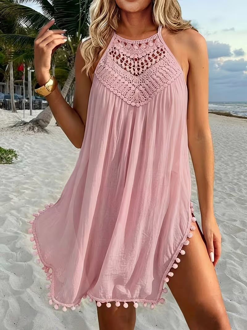 Robe de Plage Santorini Rose