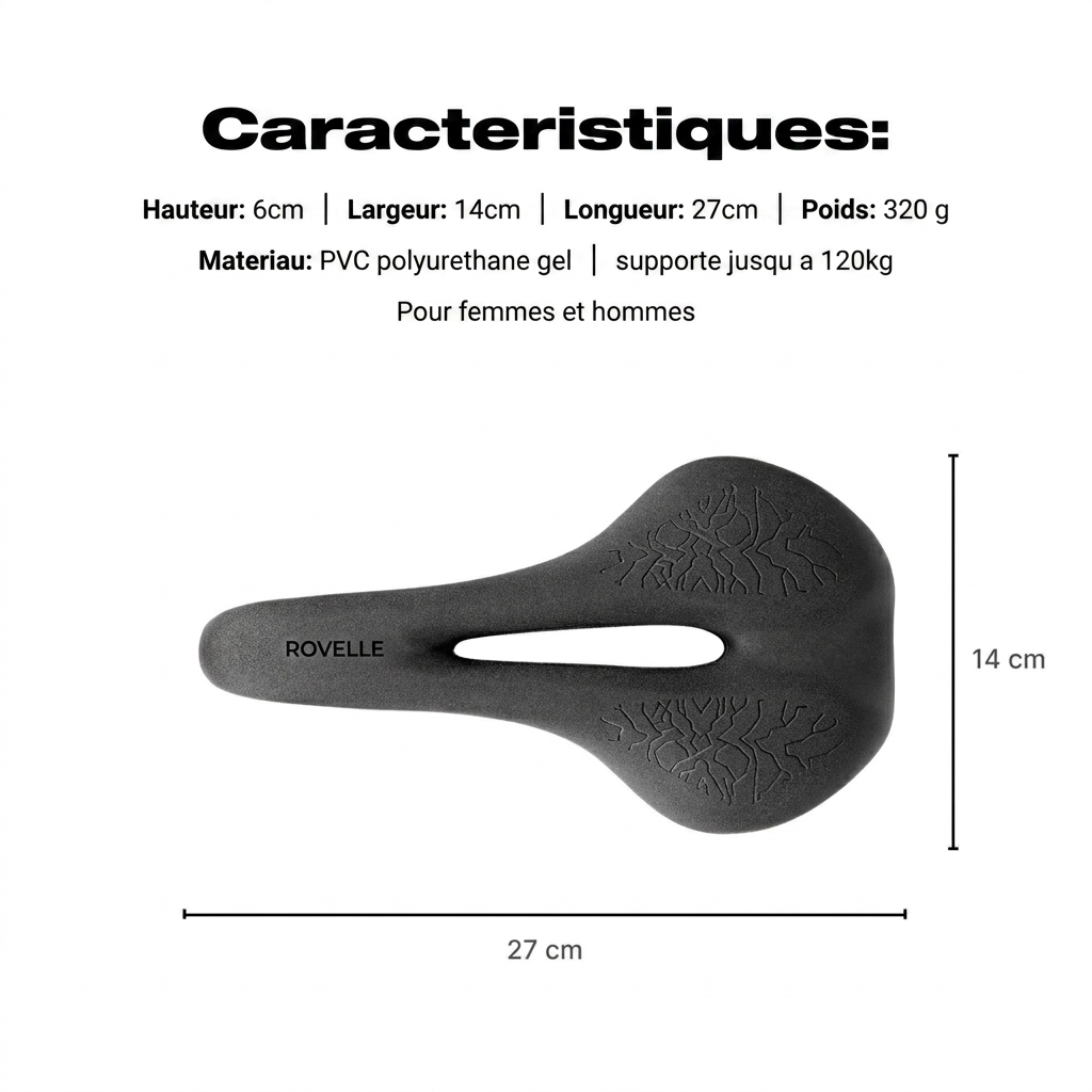 Selle Rovelle Race - Caracteristiques dimensions
