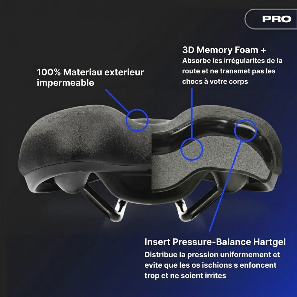 Selle Rovelle Sport PRO - Coupe transversale