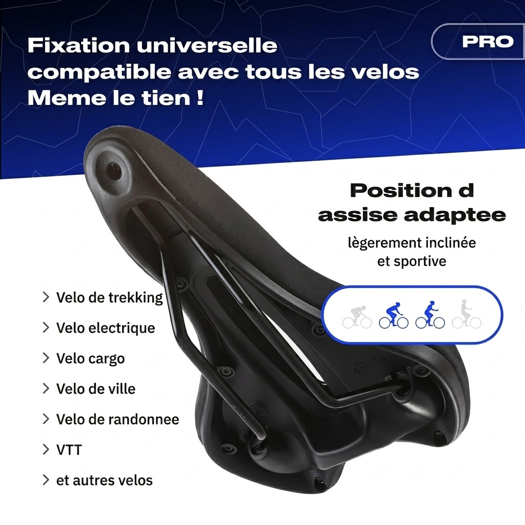 Selle Rovelle Sport PRO - Fixation universelle