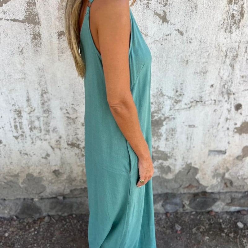Combinaison Femme Ample en Coton & Lin — Bretelles Réglables